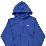 Reverse Weave Champion Hoodie - Small Blue Cotton