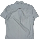 Tommy Hilfiger Striped Short Sleeve Shirt - Large Blue Cotton