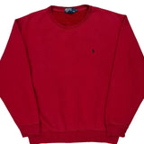 Polo By Ralph Lauren Sweatshirt - Large Red Cotton Blend