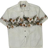Pacific Legend Apparel Floral Hawaiian Shirt - Large Cream Cotton