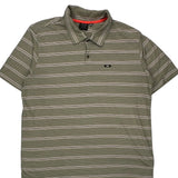 Oakley Striped Polo Shirt - XL White Cotton