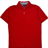 Tommy Hilfiger Slim Fit Polo Shirt - XL Red Cotton