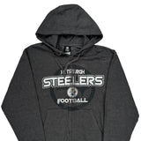 Pittsburgh Steelers Nfl Hoodie - Large Gray Cotton Blend