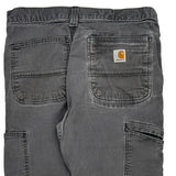 Carhartt Double Knee Cargo Trousers - 31W 30L Grey Cotton