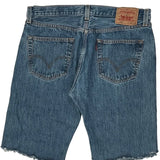 Levis Denim Shorts - 32W 10L Blue Denim