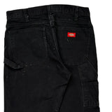 Dickies Double Knee Carpenter Trousers - 32W 30L Black Cotton
