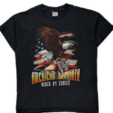 American By Birth Biker By Choice Gildan Single Stitch T-Shirt - Large Black Cotton