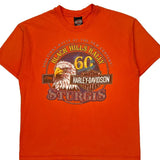 Sturgis Harley Davidson Graphic T-Shirt - XL Orange Cotton