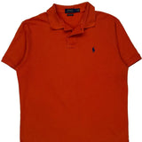 Polo By Ralph Lauren Slim Fit Polo Shirt - Large Orange Cotton