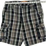 Lee Checked Cargo Shorts - 36W 11L Black Cotton