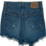 Levis Denim Shorts - 26W UK 6 Blue Denim