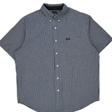 Chaps Ralph Lauren Checked Short Sleeve Shirt - XL Blue Cotton Blend