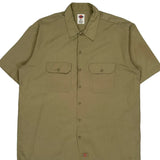 Dickies Short Sleeve Shirt - XL Khaki Polyester Blend