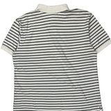Vintage Chaps Ralph Lauren Striped Polo Shirt - Large White Cotton