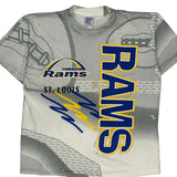 Single Stitch St Louis Rams All Out Fan Nfl T-Shirt - Large Blue Cotton