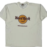 Indianapolis Hard Rock Cafe Graphic T-Shirt - XL White Cotton