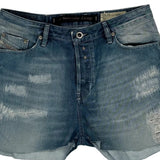 Diesel Denim Shorts - 30W UK 8 Light Wash Denim