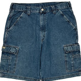Wrangler Cargo Cargo Shorts - 34W 10L Blue Denim