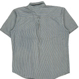 Dickies Striped Short Sleeve Shirt - Large White Cotton