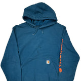 Original Fit Carhartt Spellout Hoodie - XL Blue Cotton