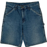 Carpenter Style Faded Glory Denim Shorts - 34W 10L Blue Cotton