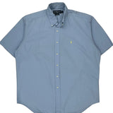 Blake Ralph Lauren Short Sleeve Shirt - Large Blue Cotton