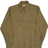 Dickies Shirt - Large Khaki Cotton Blend