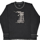 Harley Davidson Graphic Long Sleeve T-Shirt - Medium Black Cotton
