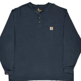 Carhartt Long Sleeve T-Shirt - 2XL Blue Cotton