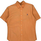 Ralph Lauren Short Sleeve Shirt - Small Orange Cotton