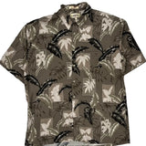 Campia Floral Hawaiian Shirt - Large Black Viscose