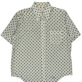 Kent Collection Arrow Polka Dot Short Sleeve Shirt - Large White Polyester Blend