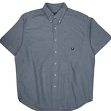 Chaps Ralph Lauren Short Sleeve Shirt - Large Blue Cotton