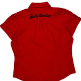 Harley Davidson Short Sleeve Shirt - Large Red Cotton