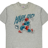 Single Stitch Hanes Graphic T-Shirt - 2XL Grey Cotton