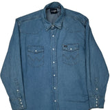 Wrangler Shirt - 2XL Blue Cotton