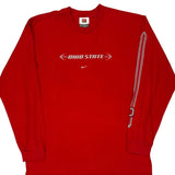 Vintage Nike College Long Sleeve T-Shirt - Large Red Cotton