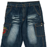 Avon Celli Cargo Shorts - 38″ Waist Acid Wash Denim