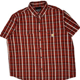 Carhartt Checked Short Sleeve Shirt - 2XL White Cotton