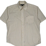 Tommy Hilfiger Checked Short Sleeve Shirt - Large Beige Cotton