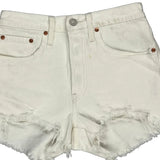 Levis Denim Shorts - 26W UK 6 White Cotton