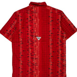 Fishing Columbia Hawaiian Shirt - Small Red Cotton