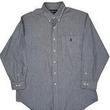 Ralph Lauren Checked Shirt - Large Gray Cotton