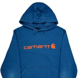 Carhartt Hoodie - Large Blue Cotton Blend