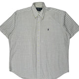 Blake Ralph Lauren Checked Short Sleeve Shirt - XL Blue Cotton