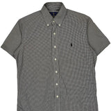 Ralph Lauren Checked Short Sleeve Shirt - Small Black & White Cotton