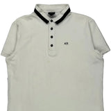 Armani Exchange Polo Shirt - Large White Cotton