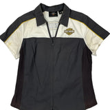 Harley Davidson Short Sleeve Shirt - XL White Cotton Blend