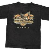 Age 6-8 Harley Davidson Graphic T-Shirt - Small Black Cotton