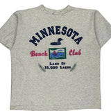 Minnesota Beach Club Ross Single Stitch T-Shirt - Large Grey Cotton